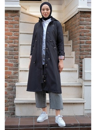 Black - Trench Coat - Hafsa Mina