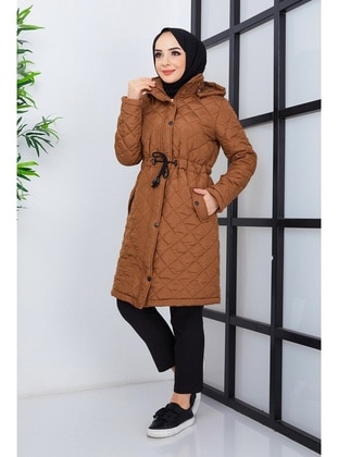 Tan - Puffer Jackets - Hafsa Mina