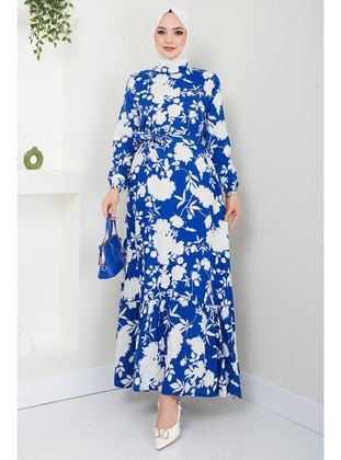 Blue - Modest Dress - Hafsa Mina