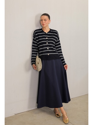 Navy Blue - Cardigan - Melike Tatar