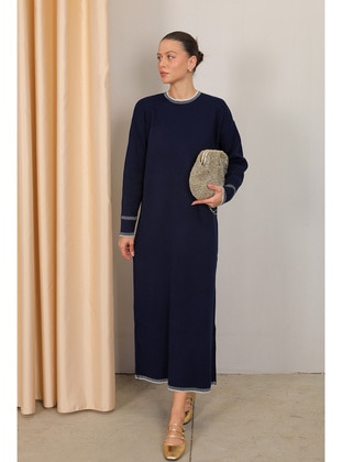 Navy Blue - Modest Dress - Melike Tatar