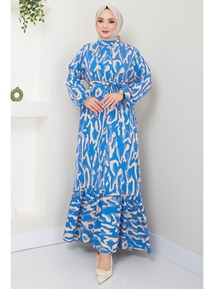 Blue - Modest Dress - Hafsa Mina