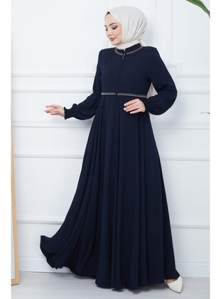 Navy Blue - Abaya - Hafsa Mina