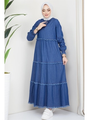 Dark Blue - Modest Dress - Hafsa Mina