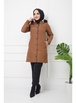 Bondite Coat With Snap Fastened Front Taba