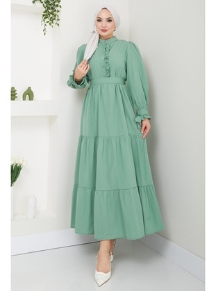 Mint Green - Modest Dress - Hafsa Mina