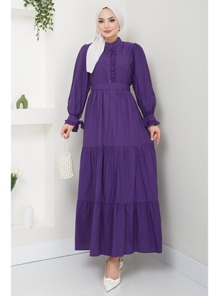 Purple - Modest Dress - Hafsa Mina