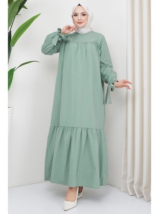 Mint Green - Modest Dress - Hafsa Mina