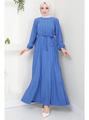 Blue - Modest Dress - Hafsa Mina