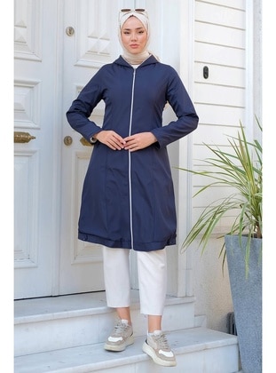 Navy Blue - Puffer Jackets - Hafsa Mina