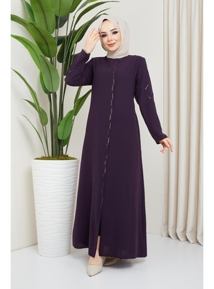 Maroon - Plus Size Abaya - Hafsa Mina