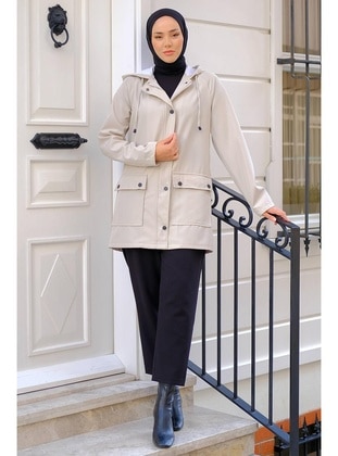 Stone Color - Trench Coat - Hafsa Mina