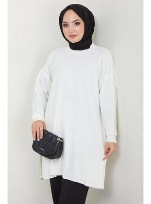 White - Knit Tunics - Hafsa Mina