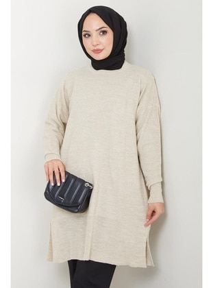 Stone Color - Knit Tunics - Hafsa Mina