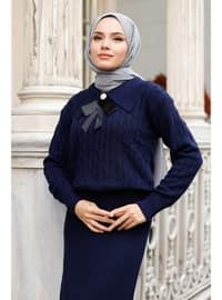 Navy Blue - Knit Suits