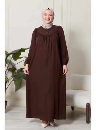 Brown - Modest Dress - Ferace