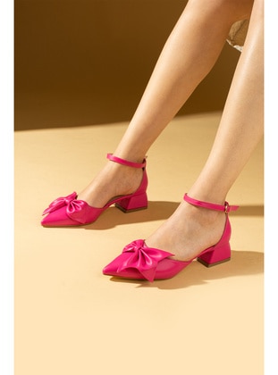 Red - Flat Shoes - Pembe Potin