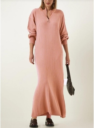 Powder Pink - Knit Dresses - Maymara