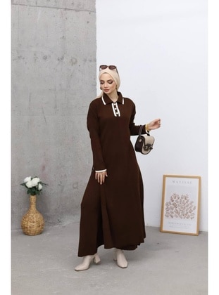 Brown - Knit Suits - Maymara