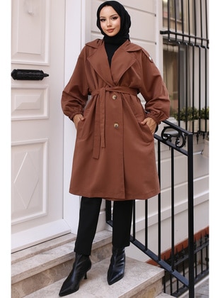 Brown - Trench Coat - Benguen