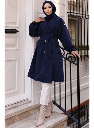 Navy Blue - Trench Coat - Benguen