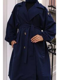 Navy Blue - Trench Coat