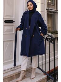 Navy Blue - Trench Coat