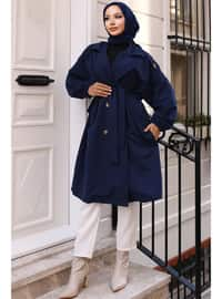 Navy Blue - Trench Coat