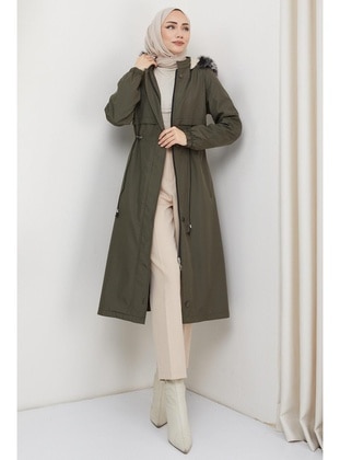 Khaki - Puffer Jackets - Hafsa Mina