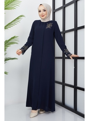 Navy Blue - Abaya - Hafsa Mina