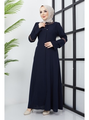 Navy Blue - Abaya - Hafsa Mina