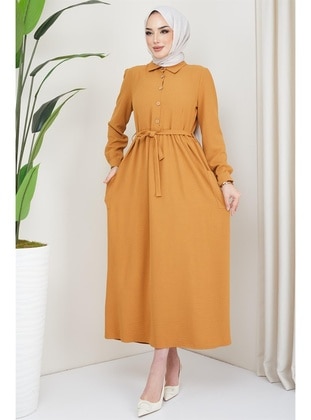 Mustard - Modest Dress - Hafsa Mina