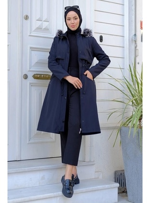 Navy Blue - Puffer Jackets - Hafsa Mina