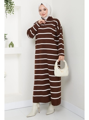 Brown - Modest Dress - Hafsa Mina