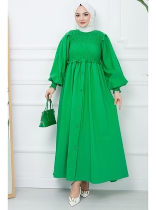 Green - Modest Dress - Hafsa Mina