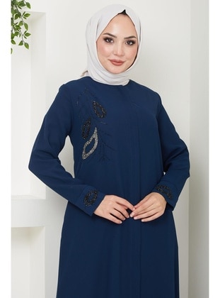 Navy Blue - Abaya - Hafsa Mina