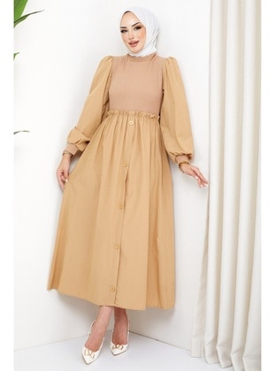 Camel - Modest Dress - Hafsa Mina