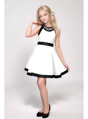 White - Girls` Dress - Riccotarz