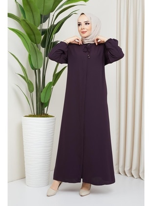 Maroon - Plus Size Abaya - Hafsa Mina