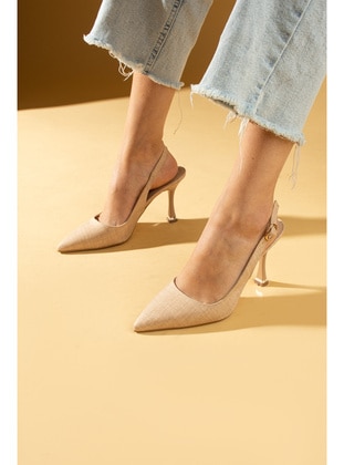 Beige - High Heel - Heels - Pembe Potin