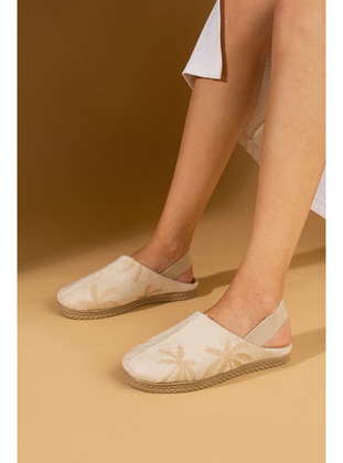 Beige - Home Shoes - Pembe Potin