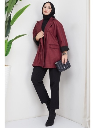 Burgundy - Jacket - Hafsa Mina