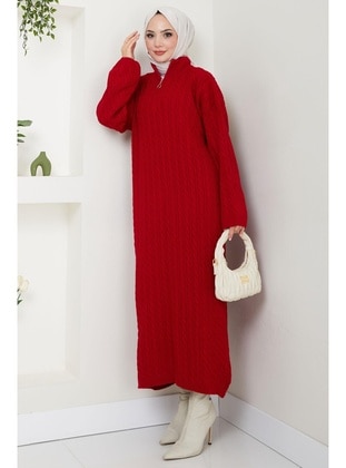 Red - Modest Dress - Hafsa Mina