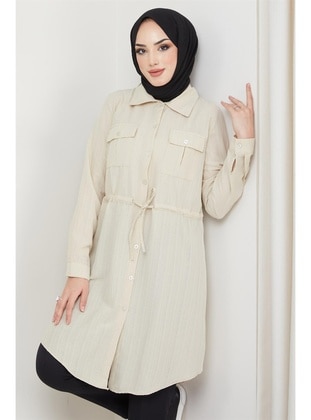 Beige - Tunic - Hafsa Mina