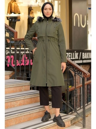 Khaki - Puffer Jackets - Hafsa Mina