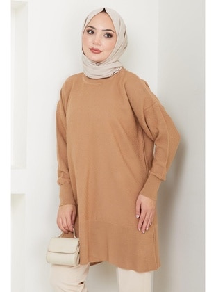 Camel - Knit Tunics - Hafsa Mina