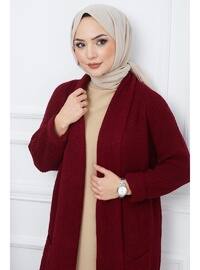 Burgundy - Knit Cardigan