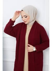 Burgundy - Knit Cardigan