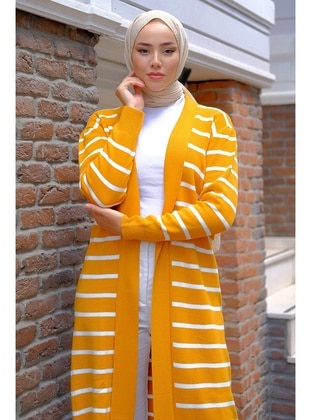 Mustard - Knit Cardigan - Hafsa Mina