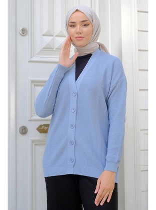 Baby Blue - Knit Cardigan - Hafsa Mina